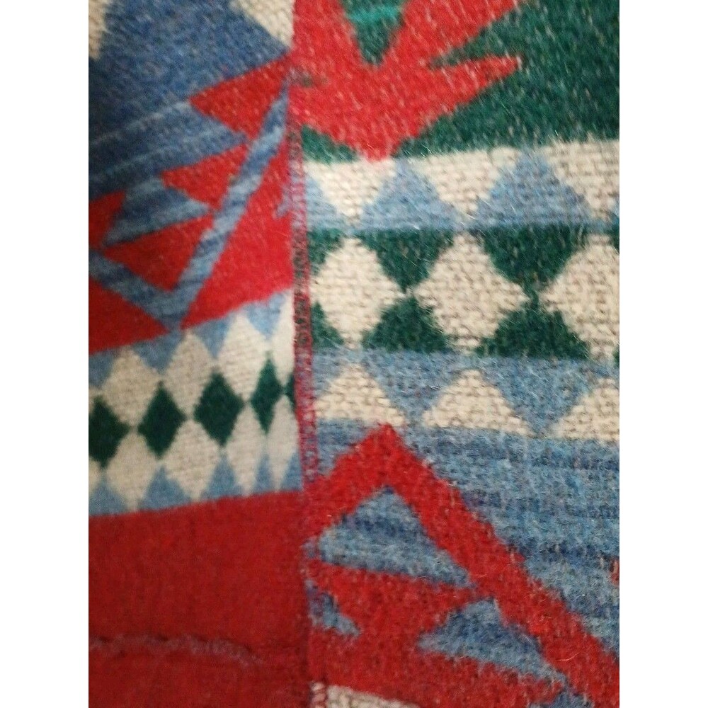 Vintage Circle T Blanket Coat Wool Blend Multi Southwestern Aztec Women Small - Picture 6 of 12